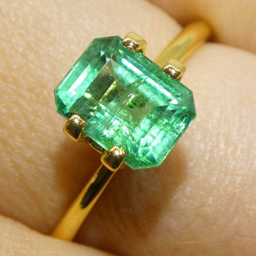 1.68ct Octagonal/Emerald Cut Green Emerald from Zambia - Skyjems Wholesale Gemstones