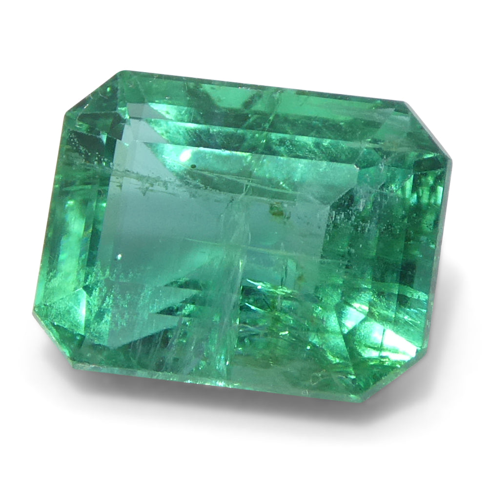 1.68ct Octagonal/Emerald Cut Green Emerald from Zambia - Skyjems Wholesale Gemstones