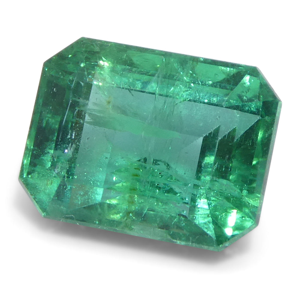 1.68ct Octagonal/Emerald Cut Green Emerald from Zambia - Skyjems Wholesale Gemstones