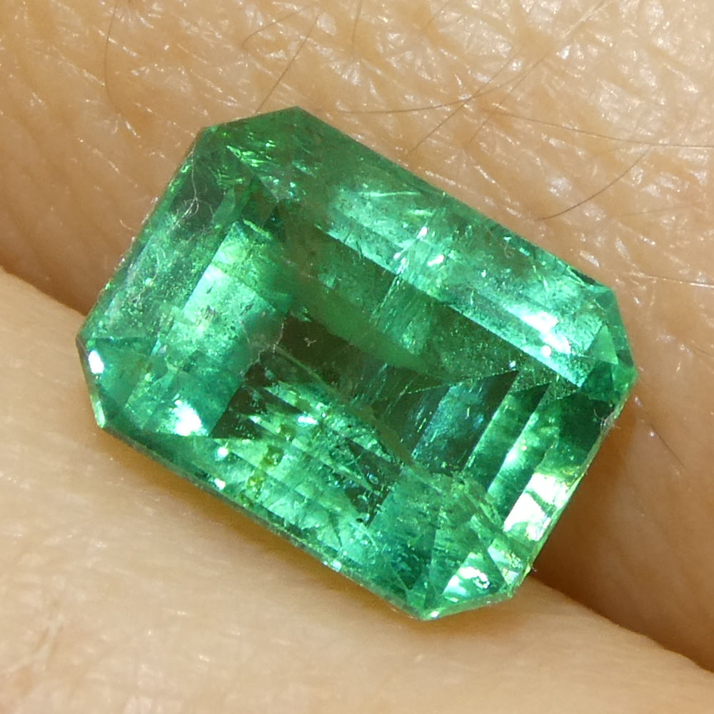 1.68ct Octagonal/Emerald Cut Green Emerald from Zambia - Skyjems Wholesale Gemstones