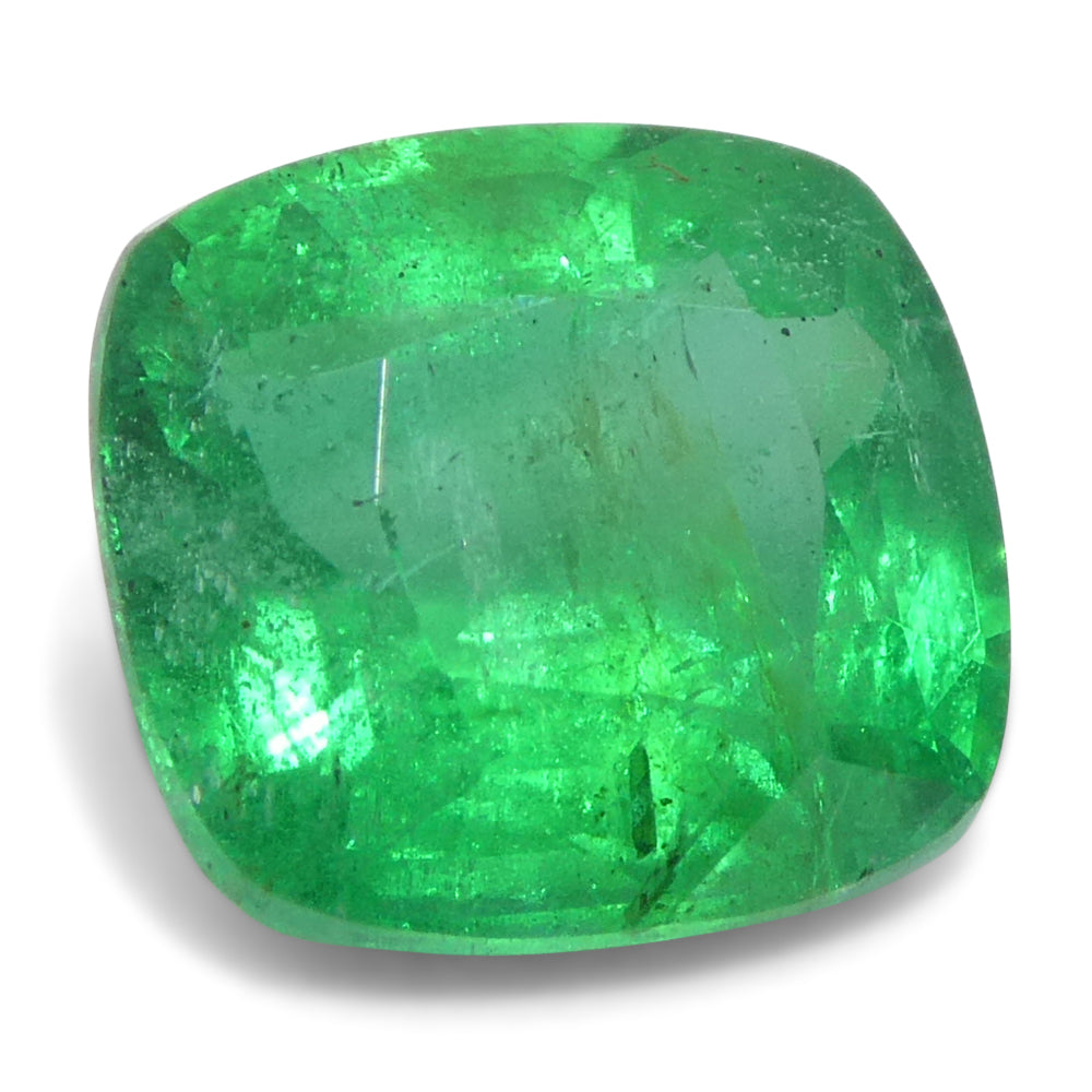 1.46ct Cushion Green Emerald from Zambia - Skyjems Wholesale Gemstones