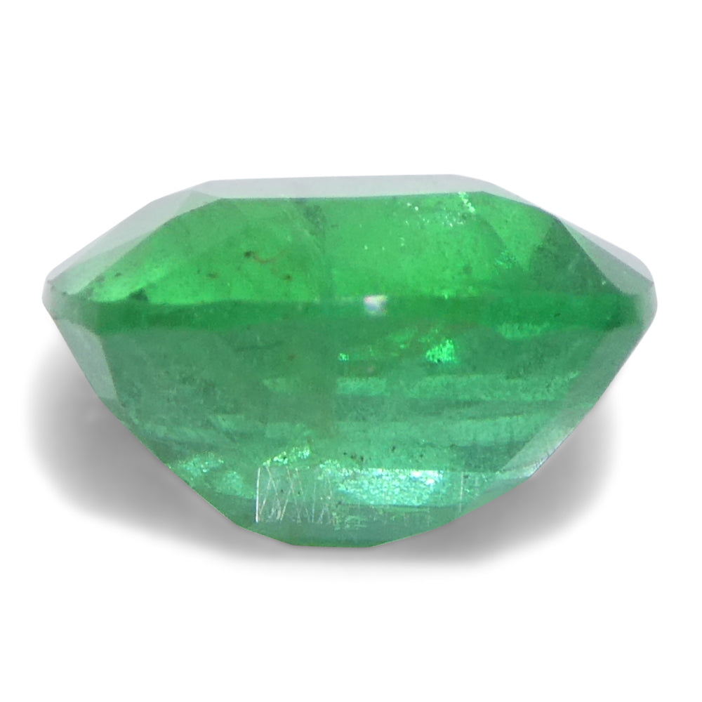 1.46ct Cushion Green Emerald from Zambia, premium beryl gemstone by SkyJems, Canadian gem specialists since 1967
