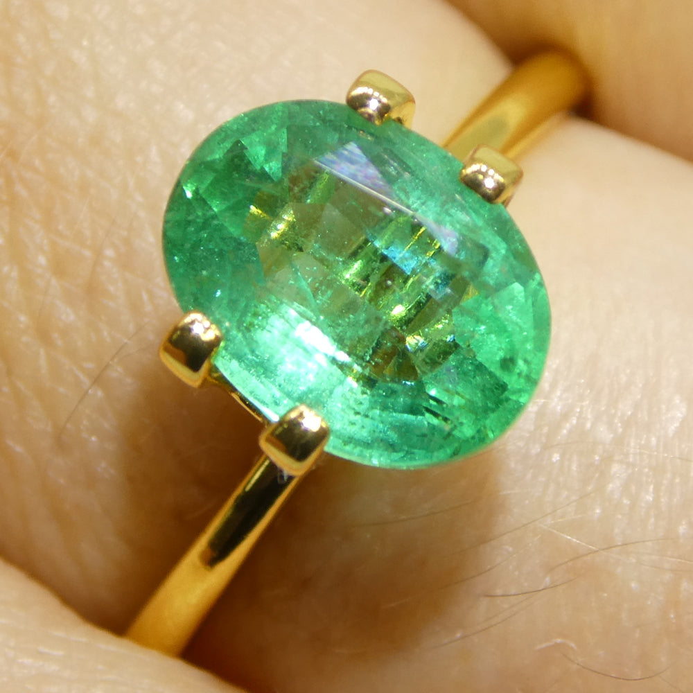 1.73ct Oval Green Emerald from Zambia - Skyjems Wholesale Gemstones