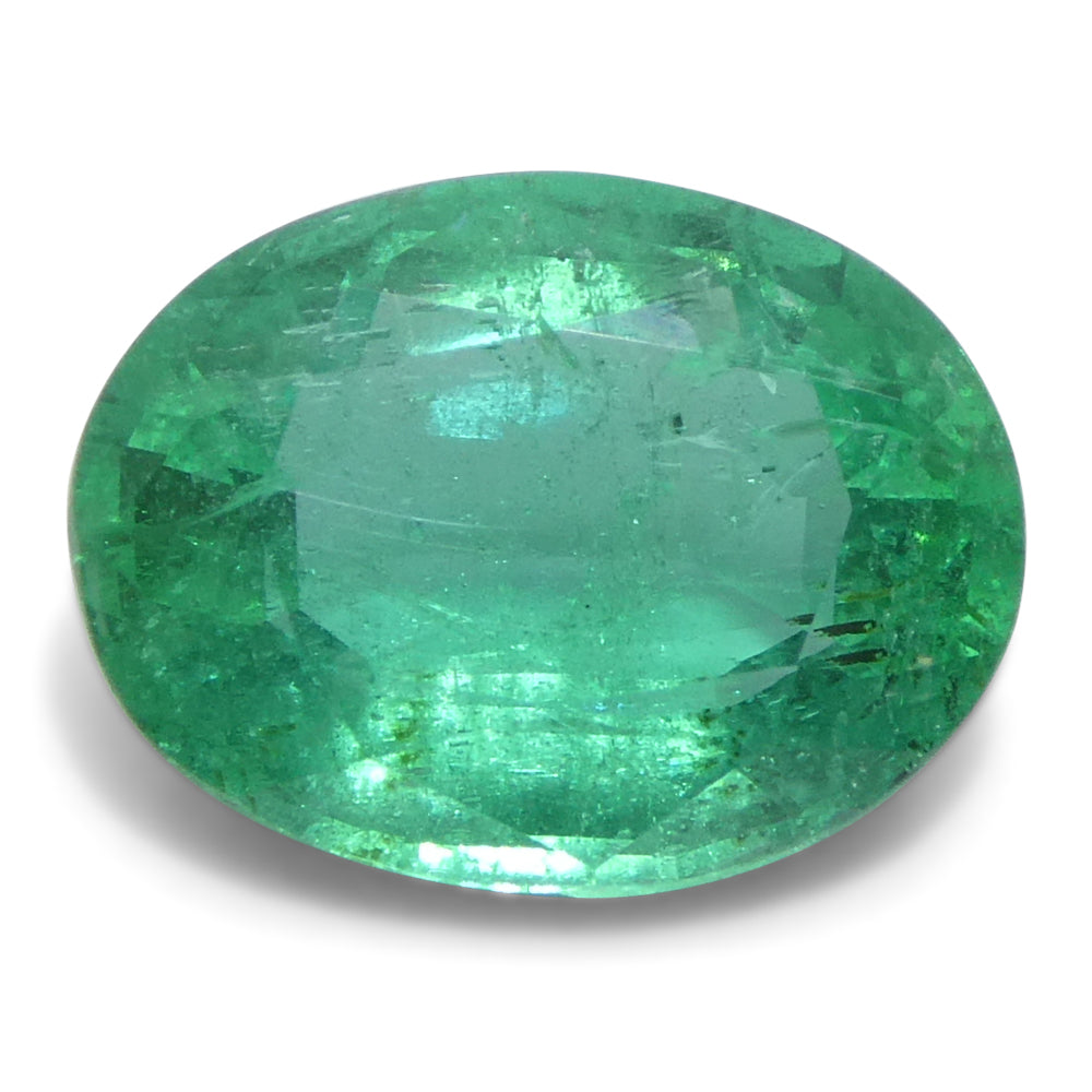 1.73ct Oval Green Zambian Emerald from SkyJems, premium Canadian gemstone specialists showcasing brilliant beryl stone