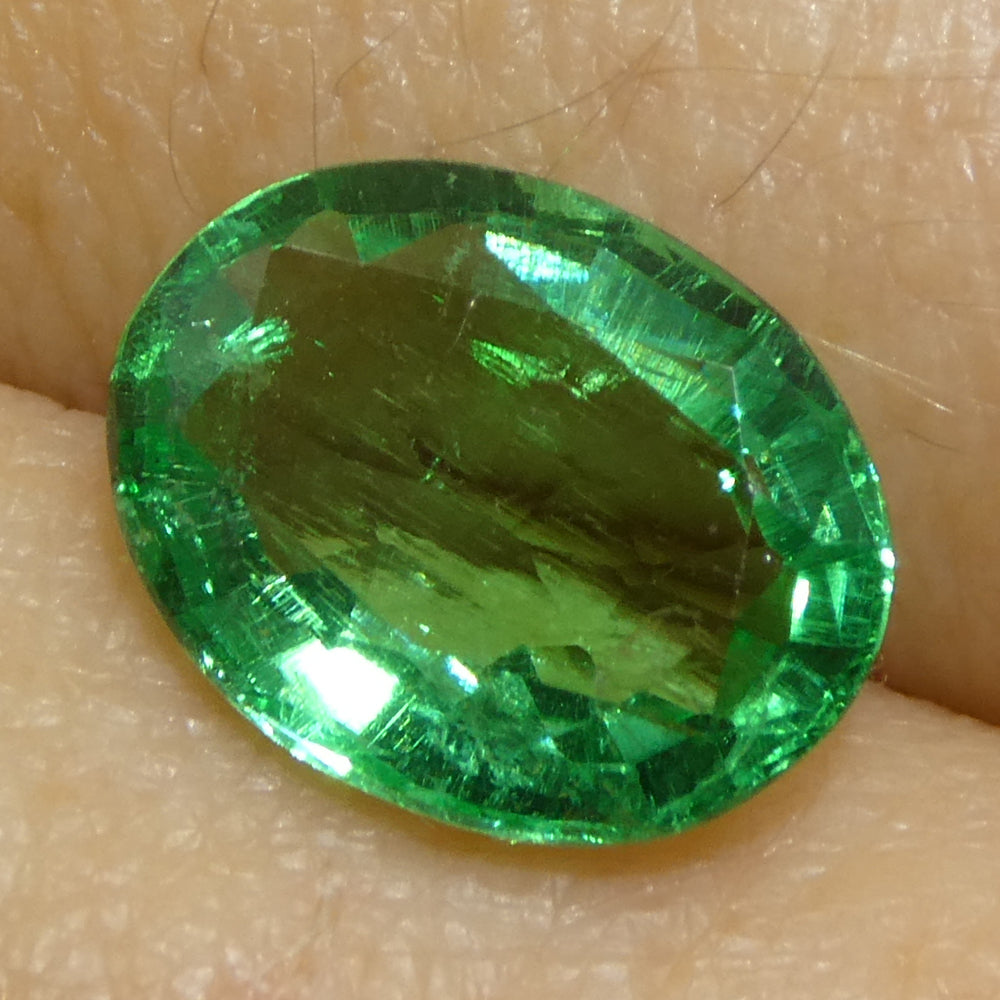 2.07ct Zambian Oval Green Emerald, brilliant-cut beryl gemstone from SkyJems' premium Canadian colored gem collection
