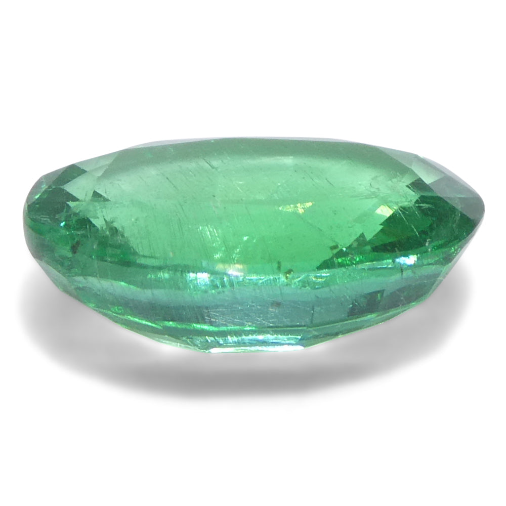 2.07ct Oval Green Zambian Emerald from SkyJems, premium medium-light brilliant beryl gemstone in classic oval cut