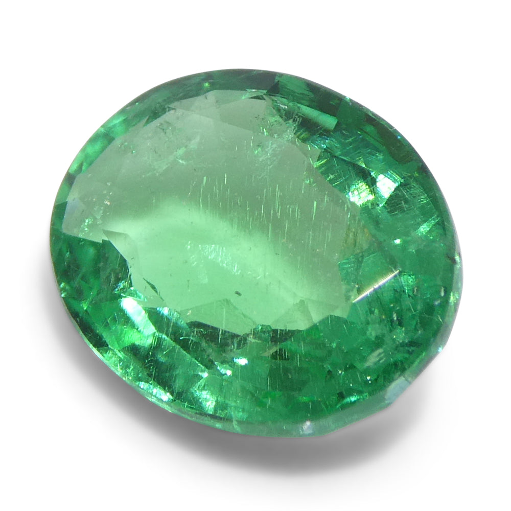2.07ct Oval Green Zambian Emerald from SkyJems, premium medium-light brilliant beryl gemstone with vivid color