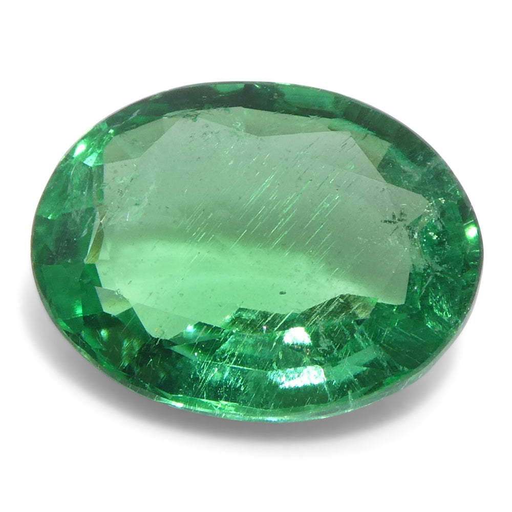 2.07ct Oval Green Zambian Emerald from SkyJems, premium medium-light brilliant beryl gemstone with vibrant color