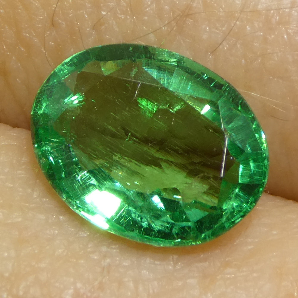 2.07ct Oval Green Zambian Emerald, brilliant-cut beryl gemstone from SkyJems Canadian gem specialists