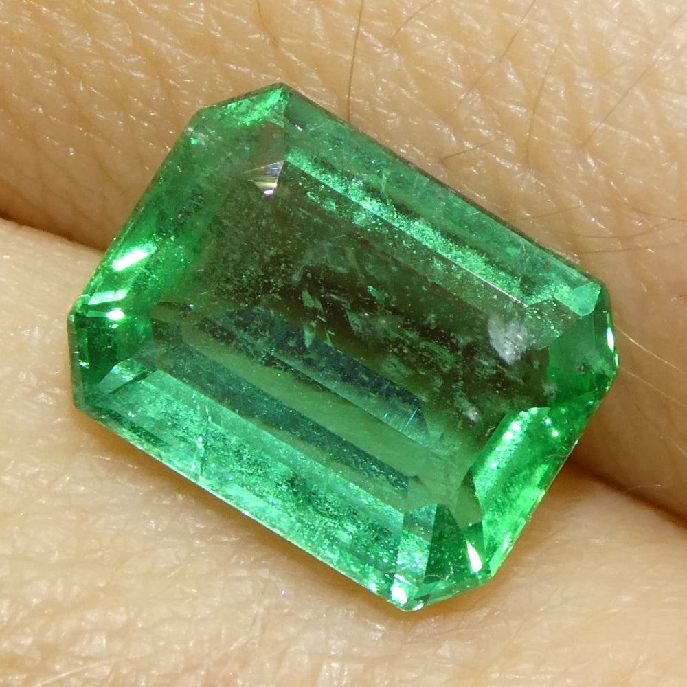2.37ct Octagonal/Emerald Cut Green Emerald from Zambia - Skyjems Wholesale Gemstones