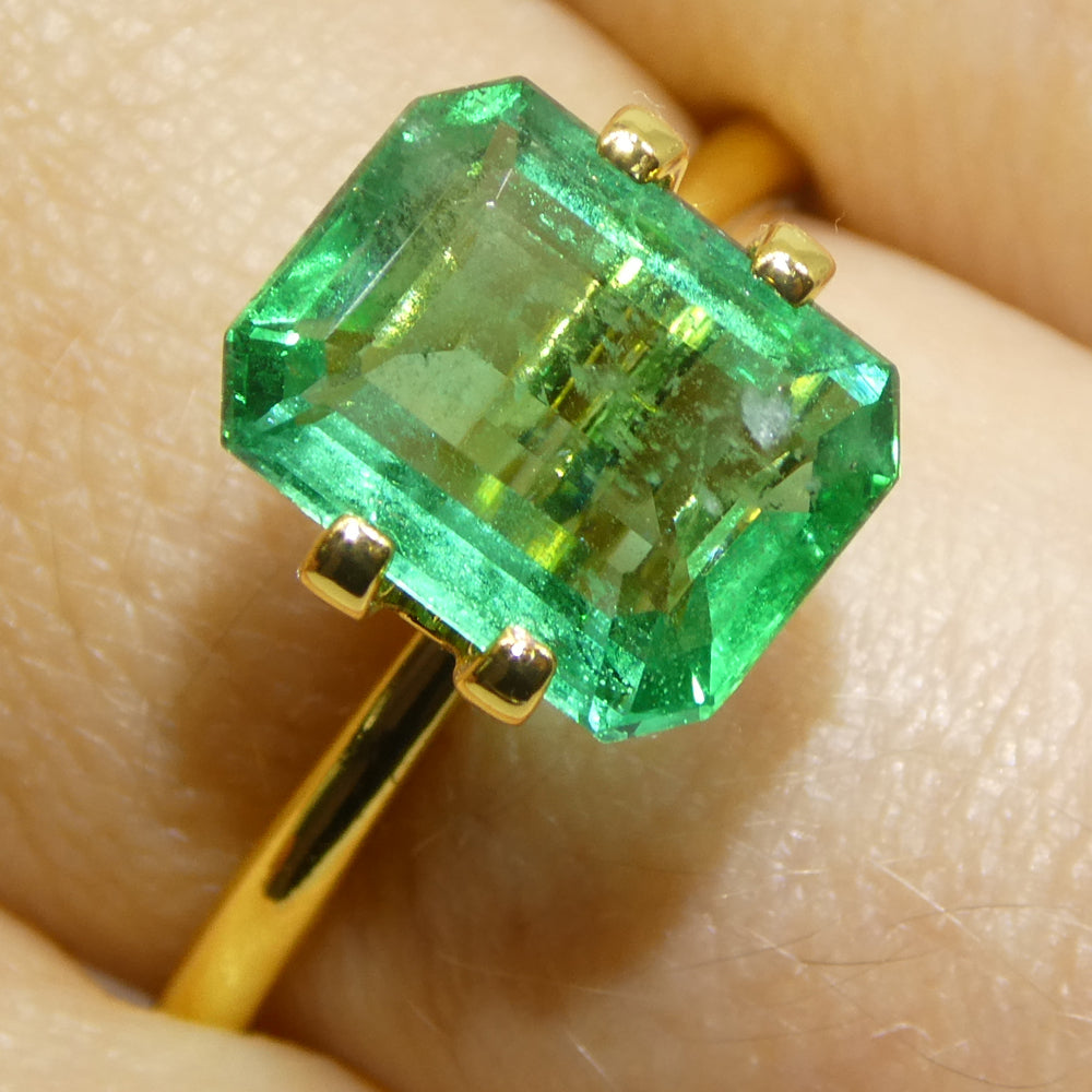 2.37ct Octagonal/Emerald Cut Green Emerald from Zambia - Skyjems Wholesale Gemstones