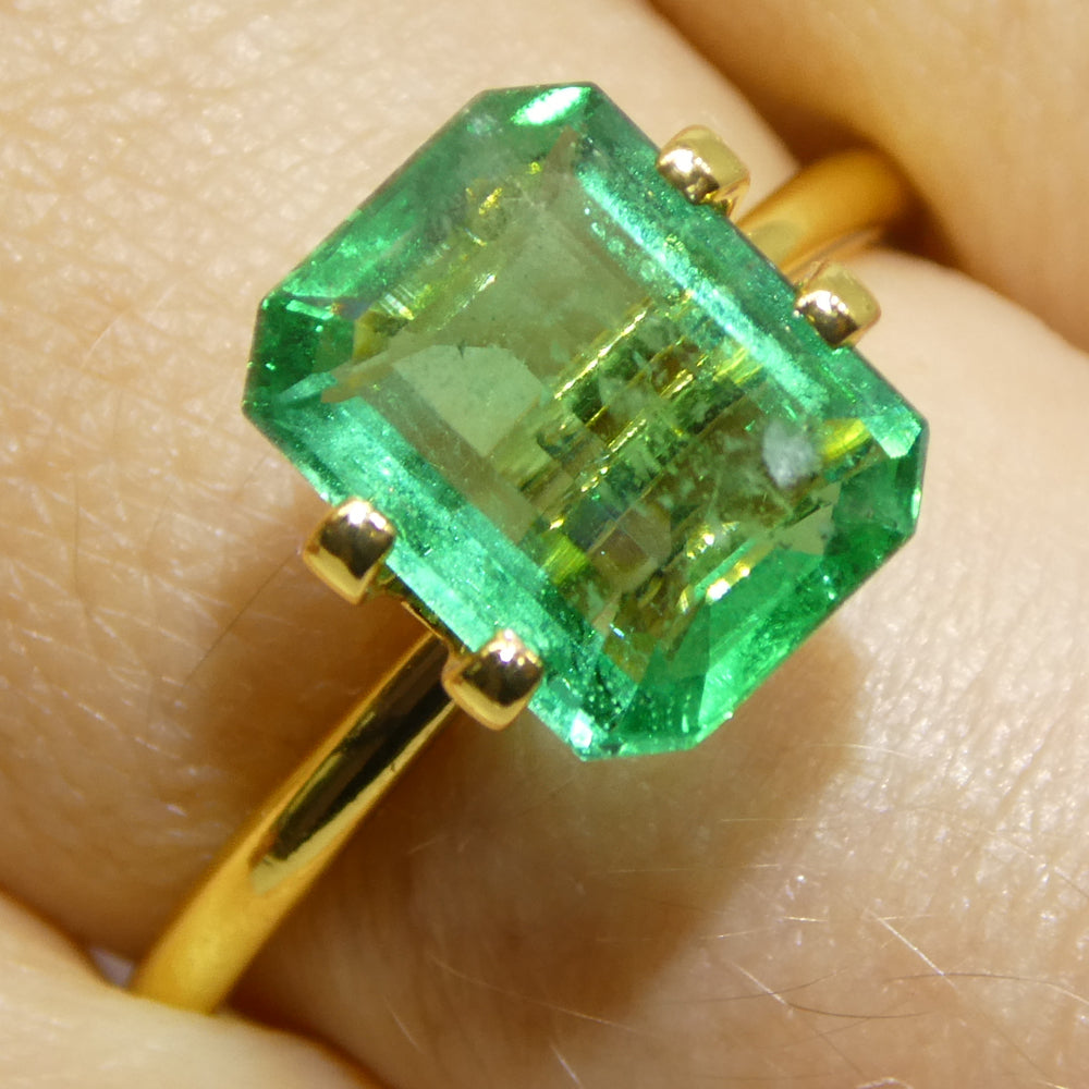 2.37ct Octagonal/Emerald Cut Green Emerald from Zambia - Skyjems Wholesale Gemstones