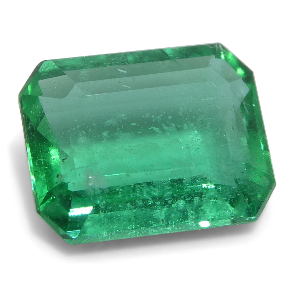 2.37ct Octagonal/Emerald Cut Green Emerald from Zambia - Skyjems Wholesale Gemstones