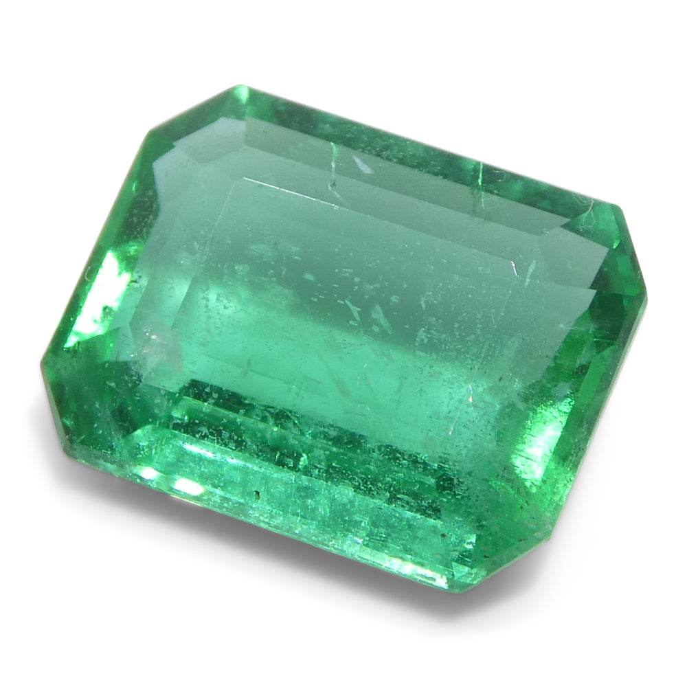 2.37ct Octagonal/Emerald Cut Green Emerald from Zambia - Skyjems Wholesale Gemstones