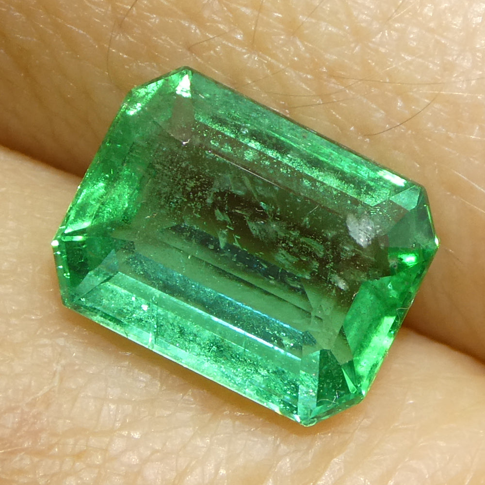 2.37ct Octagonal/Emerald Cut Green Emerald from Zambia - Skyjems Wholesale Gemstones