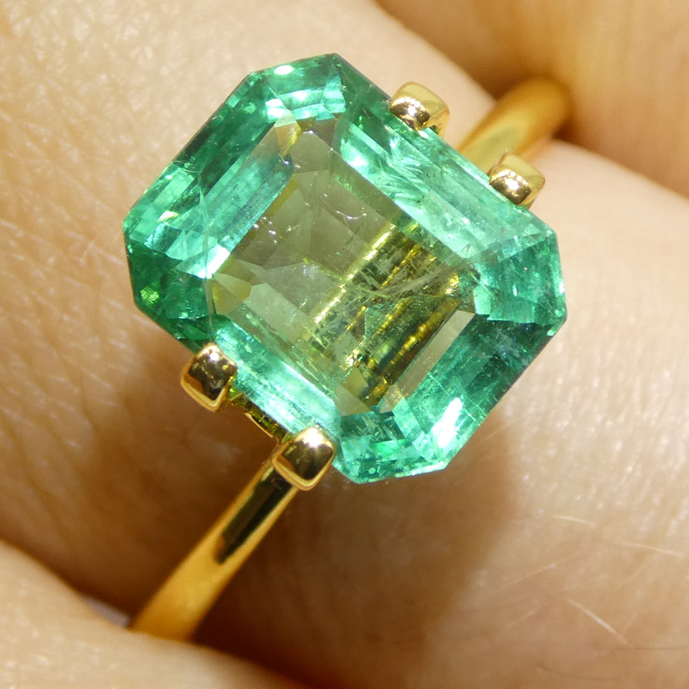 2.89ct Octagonal/Emerald Cut Green Emerald from Zambia - Skyjems Wholesale Gemstones