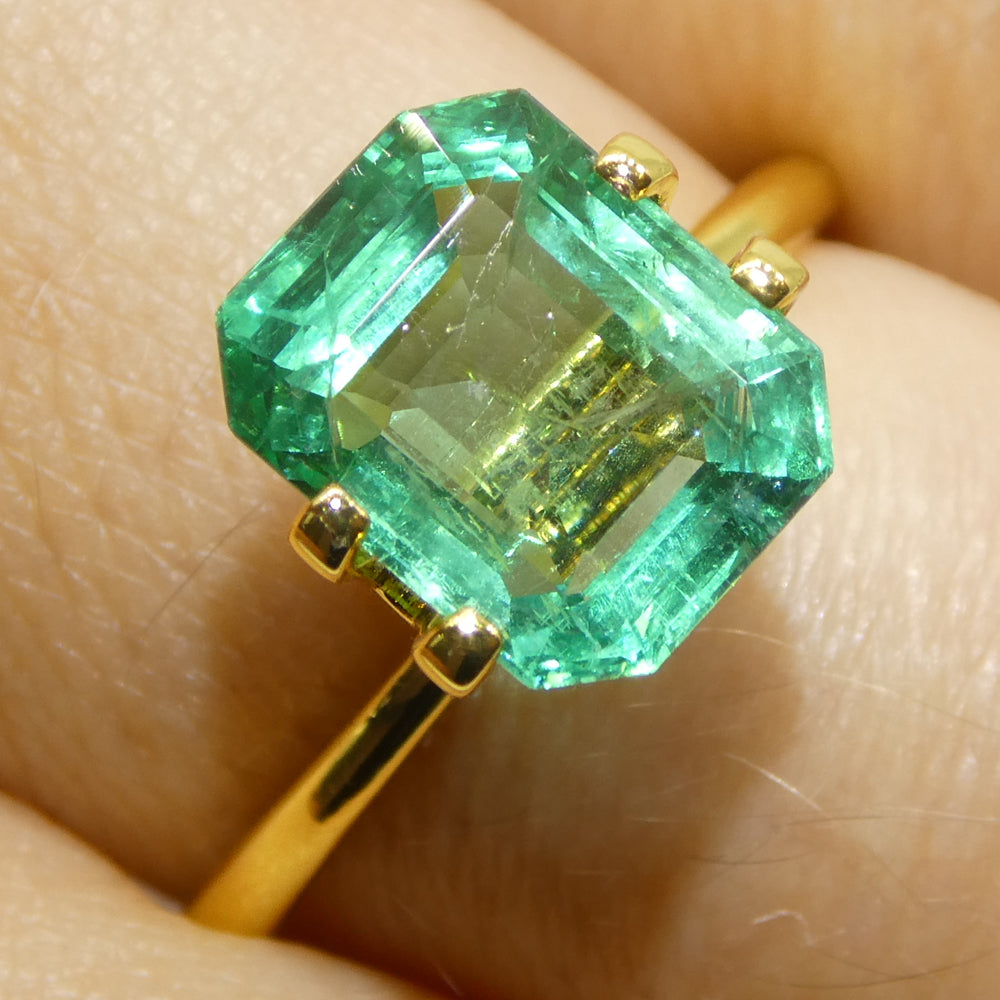 2.89ct Octagonal/Emerald Cut Green Emerald from Zambia - Skyjems Wholesale Gemstones