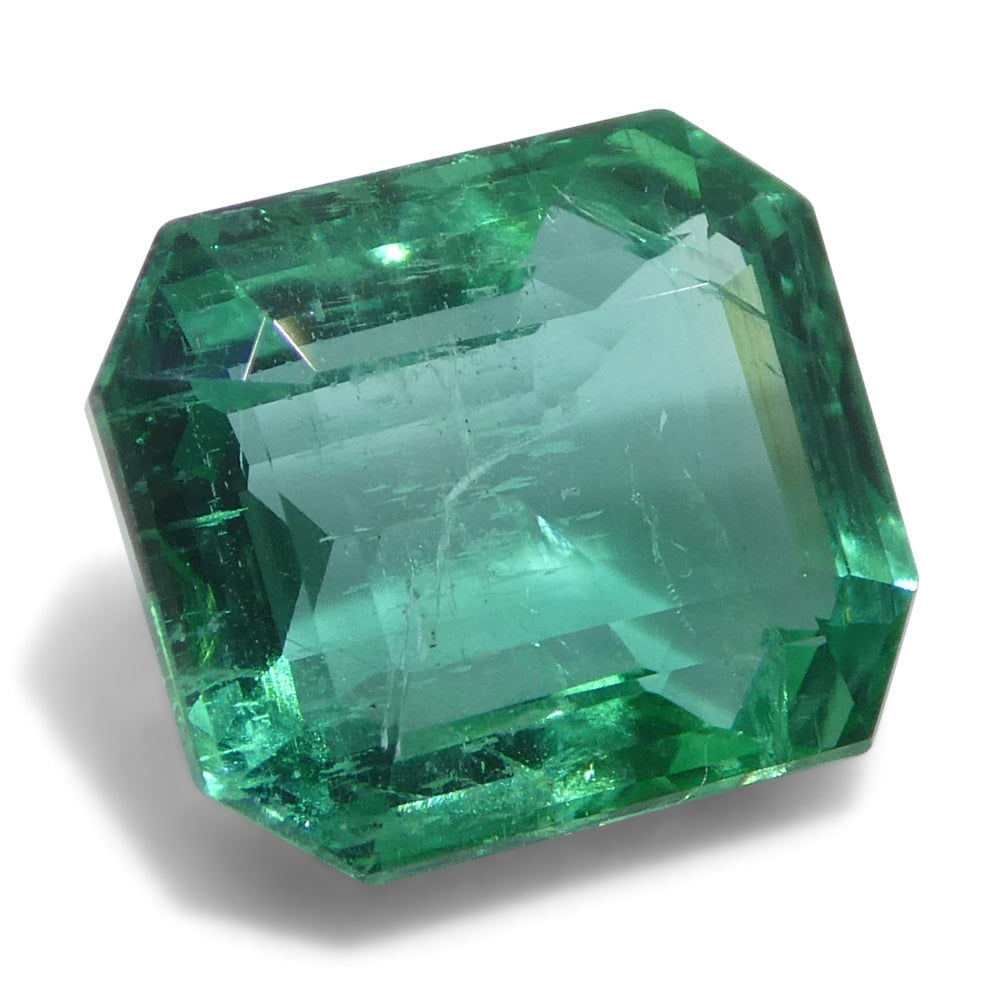 2.89ct Octagonal/Emerald Cut Green Emerald from Zambia - Skyjems Wholesale Gemstones