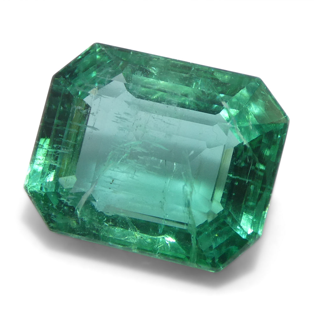 2.89ct Octagonal/Emerald Cut Green Emerald from Zambia - Skyjems Wholesale Gemstones