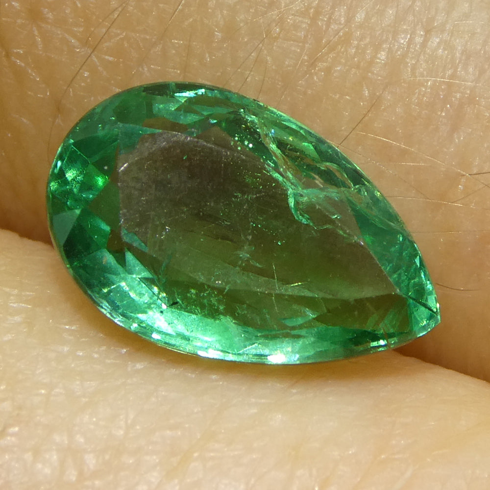 2.26ct Zambian Pear Green Emerald, brilliant-cut gemstone from SkyJems' premium colored stone collection