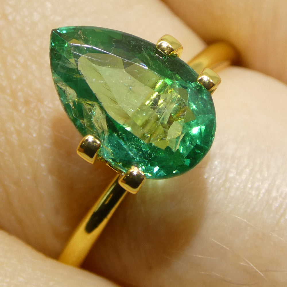2.26ct Pear Green Emerald from Zambia - Skyjems Wholesale Gemstones