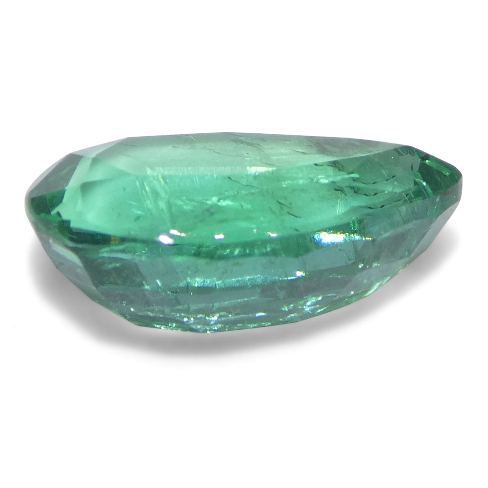 2.26ct Pear Green Emerald from Zambia, premium single stone by SkyJems, rare beryl gem with vivid color and brilliant cut