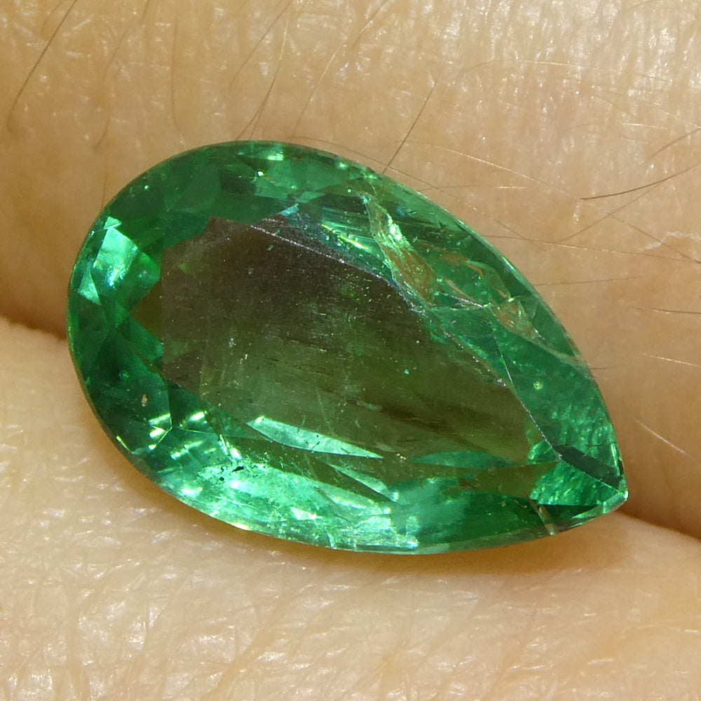 2.26ct Pear Green Zambian Emerald from SkyJems - premium medium-light green beryl gemstone with brilliant cut