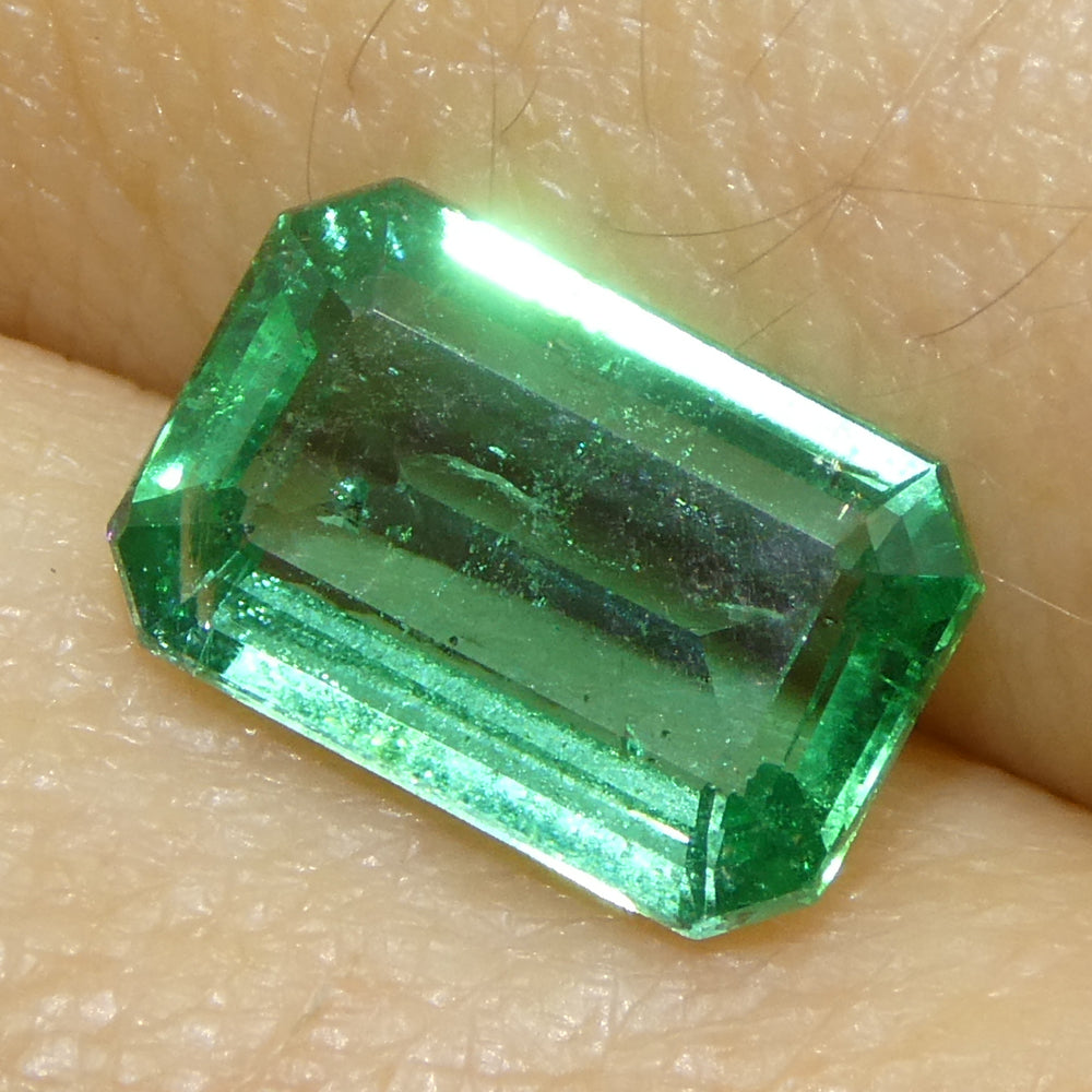 1.63ct Octagonal/Emerald Cut Green Emerald from Zambia - Skyjems Wholesale Gemstones