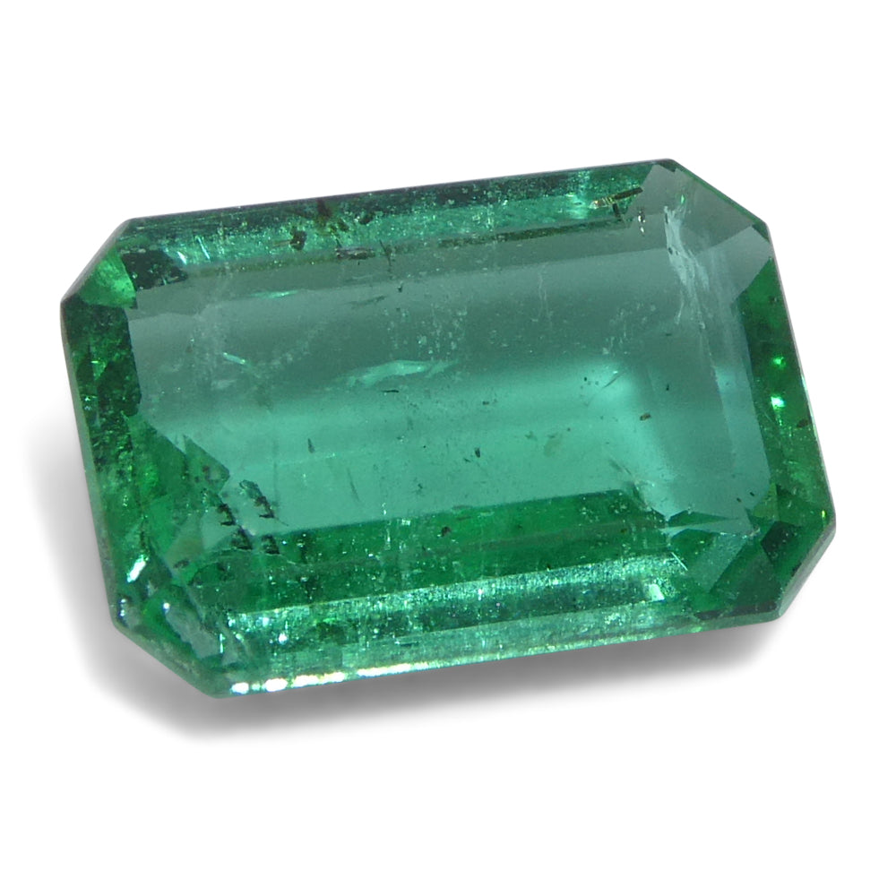 1.63ct Octagonal/Emerald Cut Green Emerald from Zambia - Skyjems Wholesale Gemstones