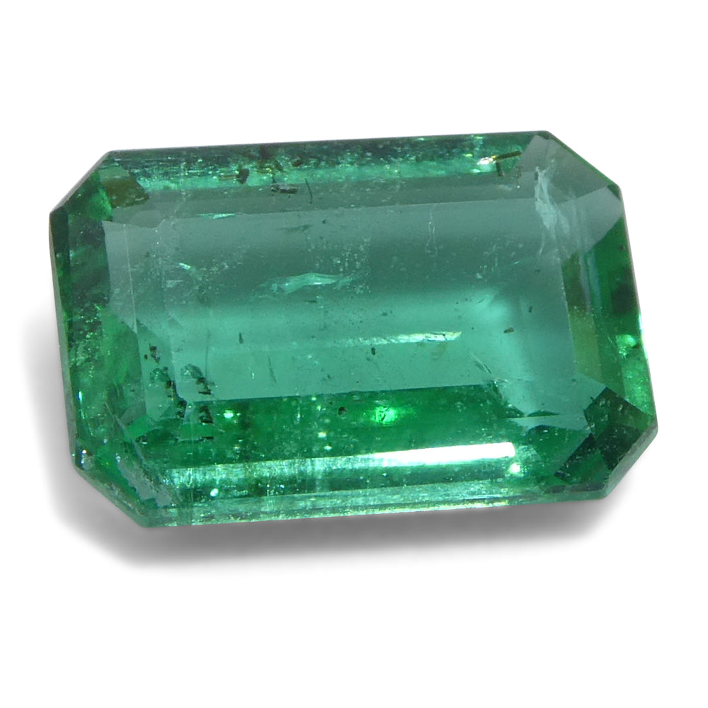1.63ct Octagonal/Emerald Cut Green Emerald from Zambia - Skyjems Wholesale Gemstones