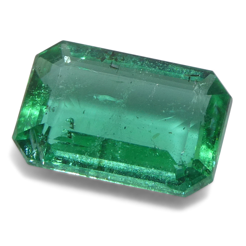 1.63ct Octagonal/Emerald Cut Green Emerald from Zambia - Skyjems Wholesale Gemstones