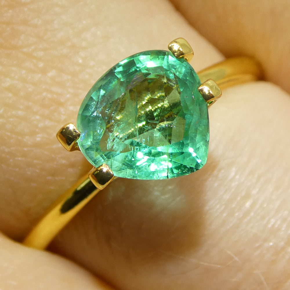 1.59ct Pear Green Emerald from Zambia, precision-cut brilliant gemstone by SkyJems Canadian gem specialists