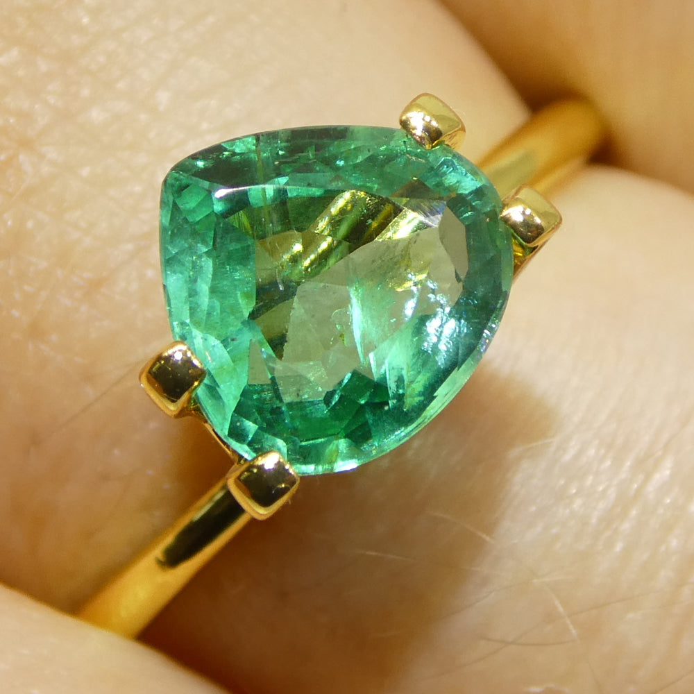 1.59ct Pear Green Emerald from Zambia, premium medium-light gem by SkyJems, Canadian fine gemstone specialists since 1967