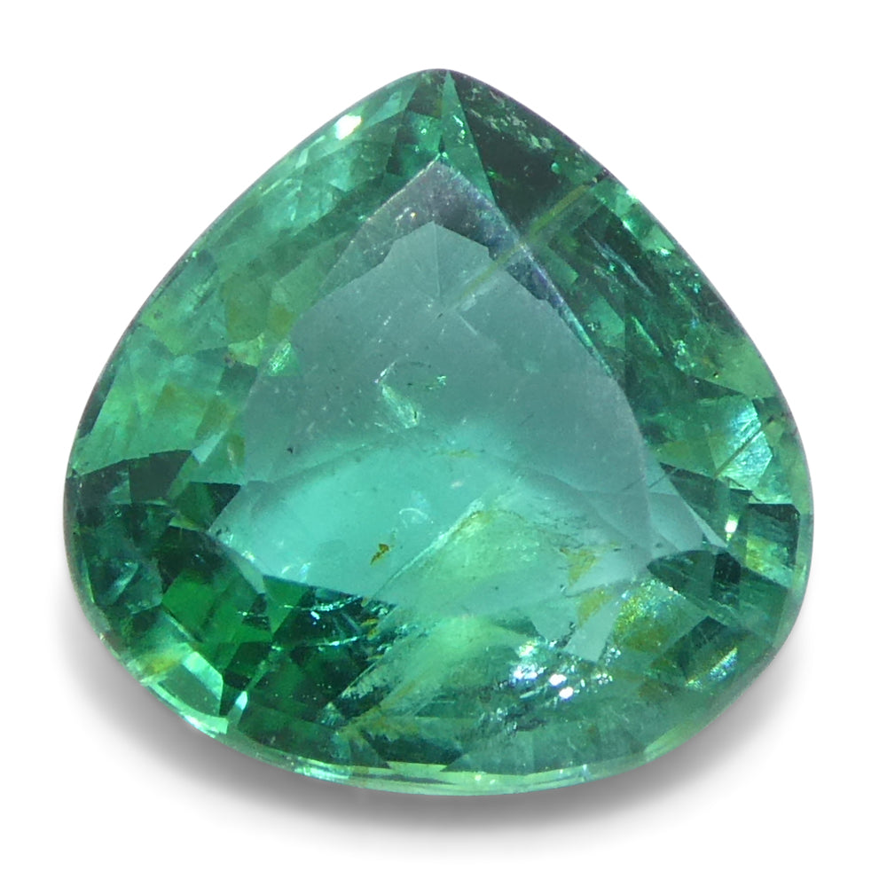 1.59ct Pear Green Emerald from Zambia, premium medium-light gem by SkyJems Canadian gemstone experts