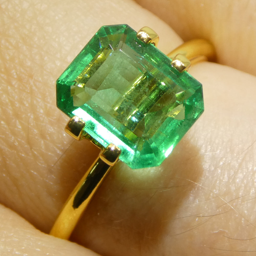 2.24ct Octagonal/Emerald Cut Green Emerald from Zambia - Skyjems Wholesale Gemstones