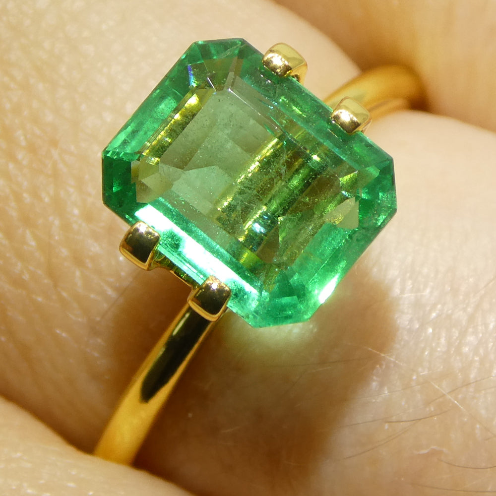 2.24ct Octagonal/Emerald Cut Green Emerald from Zambia - Skyjems Wholesale Gemstones