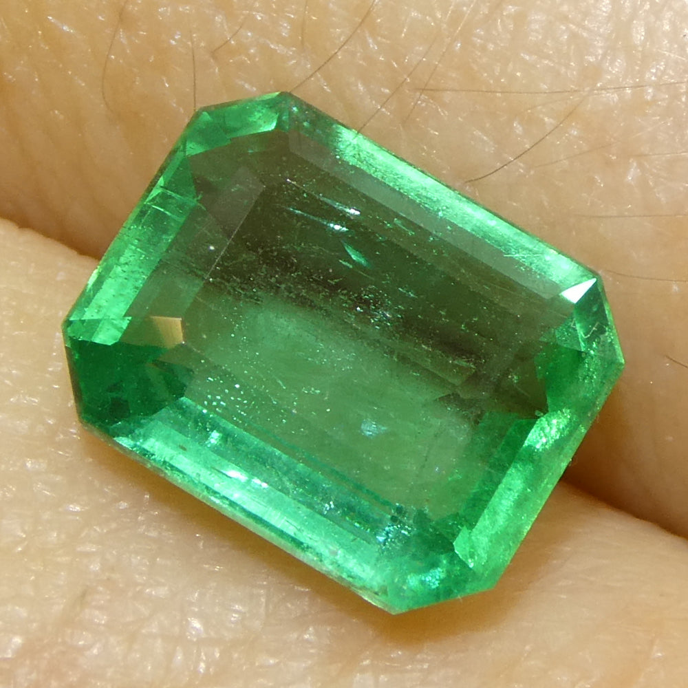 2.24ct Octagonal/Emerald Cut Green Emerald from Zambia - Skyjems Wholesale Gemstones
