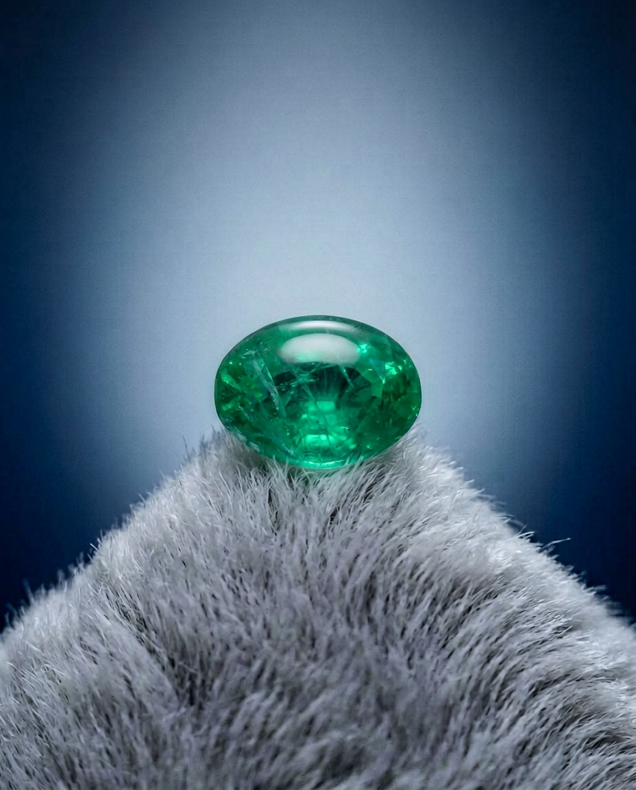0.83ct Colombian Green Emerald Oval Cut Gemstone from SkyJems Premium Loose Gem Collection