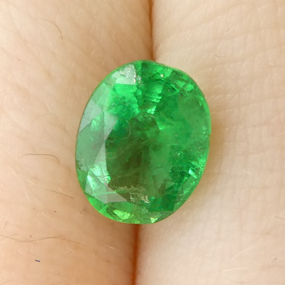 1.29ct Oval Green Emerald from Zambia - Skyjems Wholesale Gemstones