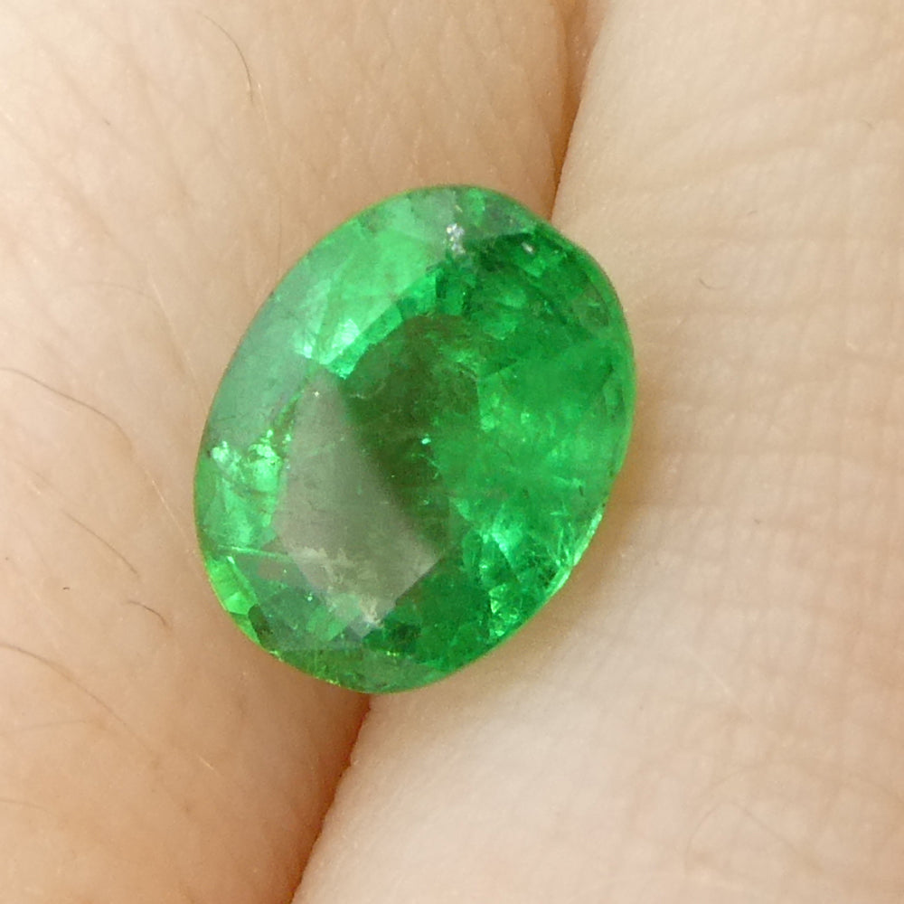 1.29ct Oval Green Emerald from Zambia - Skyjems Wholesale Gemstones