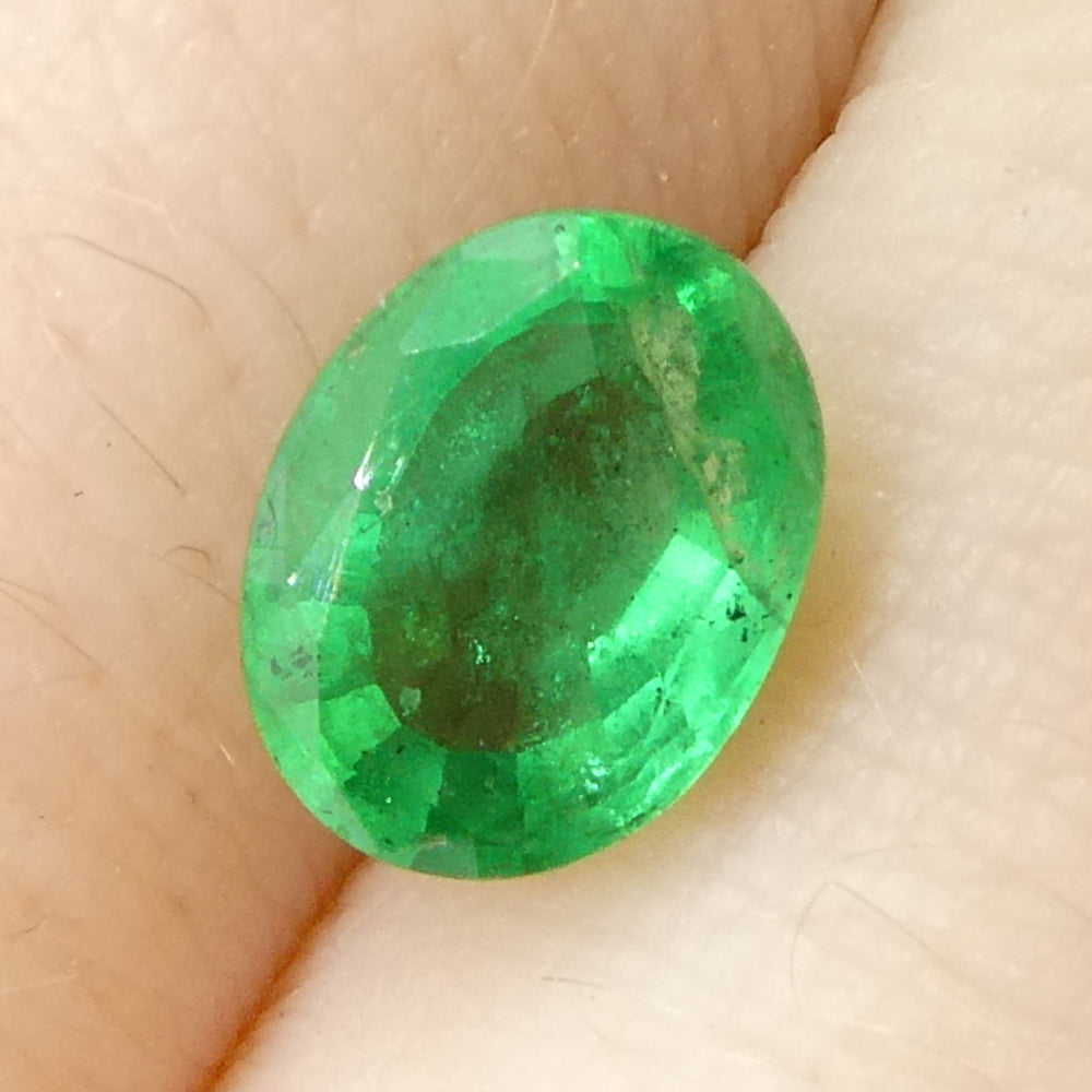 1.28ct Oval Green Emerald from Zambia - Skyjems Wholesale Gemstones