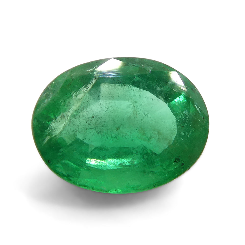 1.28ct Oval Green Emerald from Zambia - Skyjems Wholesale Gemstones