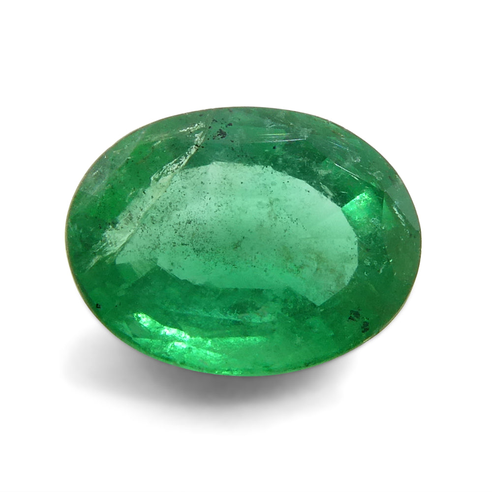 1.28ct Oval Green Emerald from Zambia - Skyjems Wholesale Gemstones