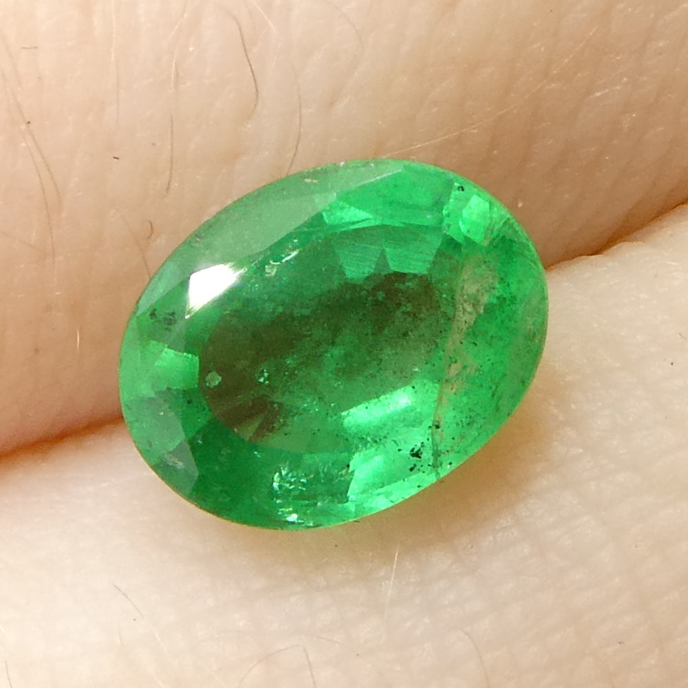 1.28ct Oval Green Emerald from Zambia - Skyjems Wholesale Gemstones