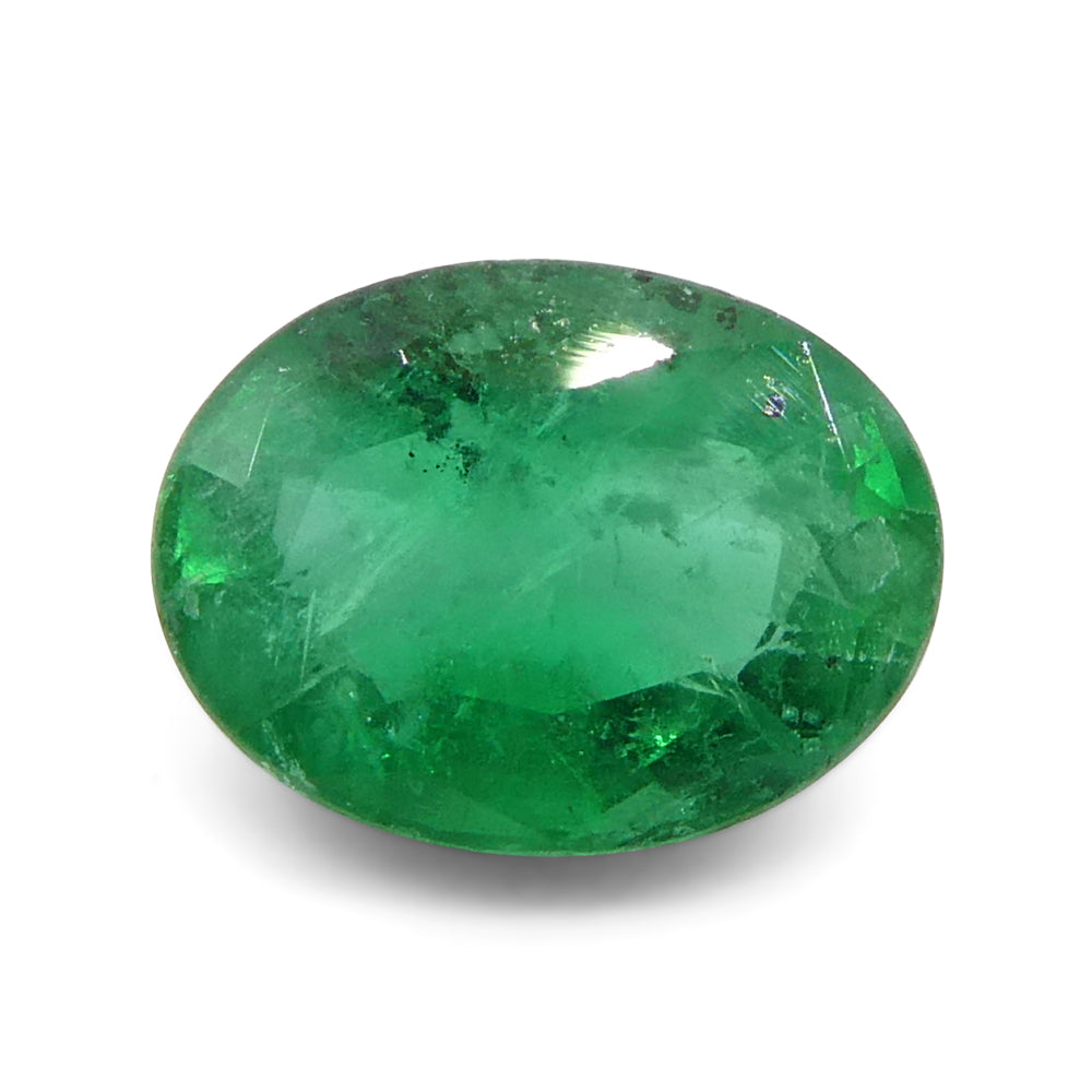 1.23ct Oval Green Emerald from Zambia