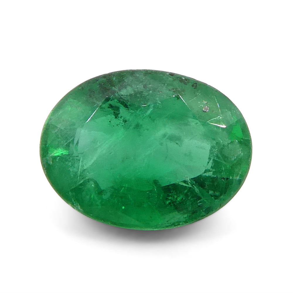 1.23ct Oval Green Emerald from Zambia - Skyjems Wholesale Gemstones