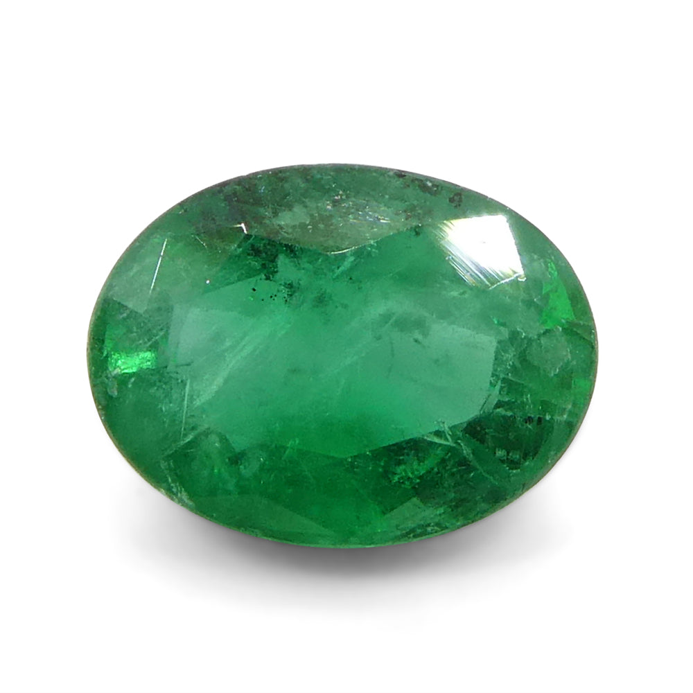 1.23ct Oval Green Emerald from Zambia - Skyjems Wholesale Gemstones