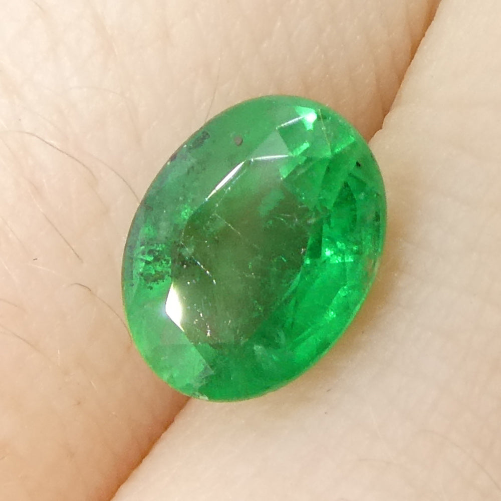 1.23ct Oval Green Emerald from Zambia - Skyjems Wholesale Gemstones