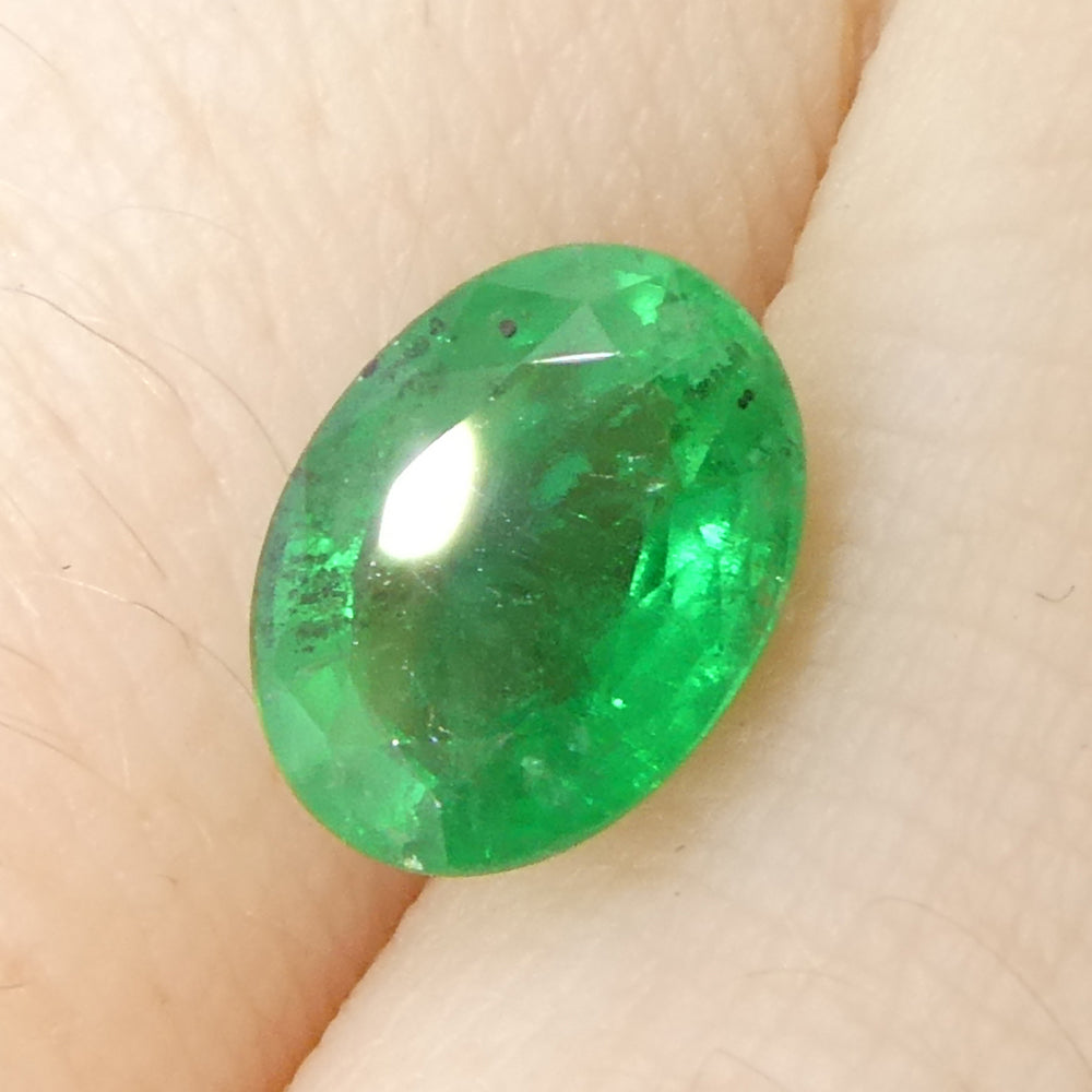 1.23ct Oval Green Emerald from Zambia - Skyjems Wholesale Gemstones