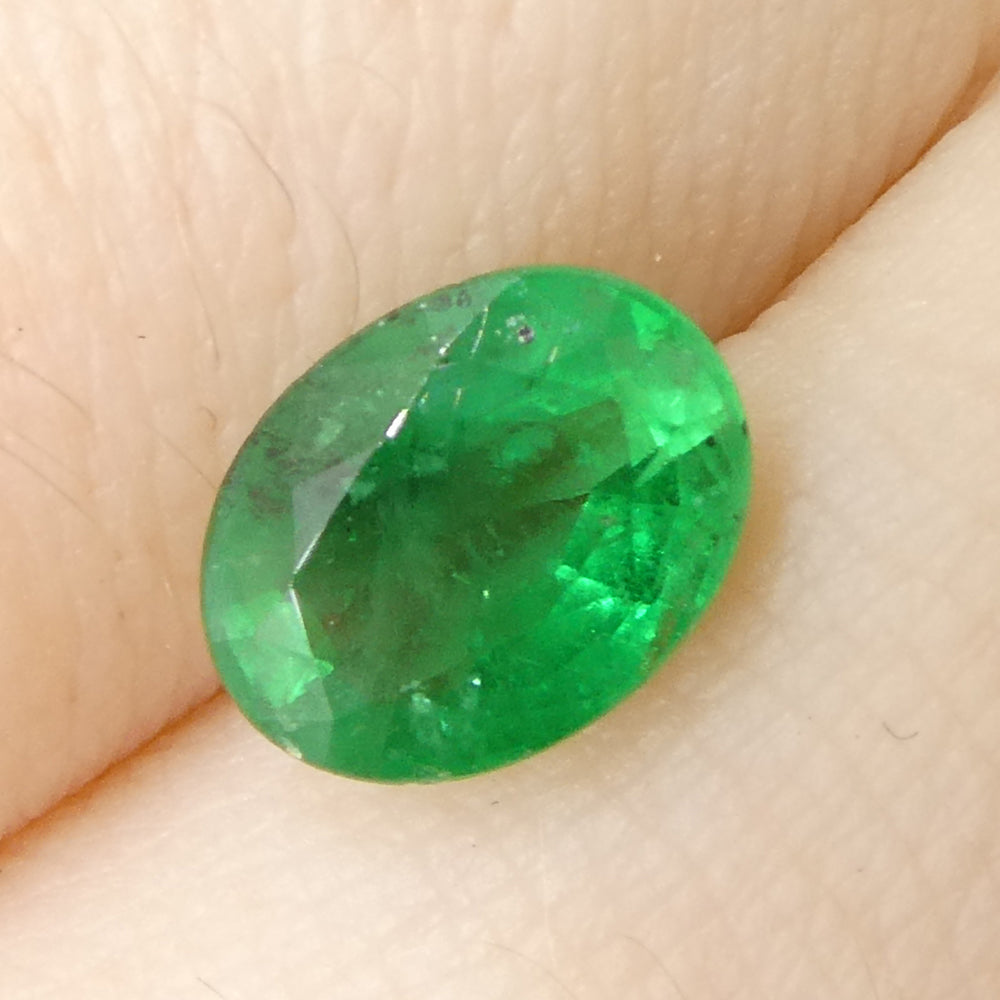 1.23ct Oval Green Emerald from Zambia - Skyjems Wholesale Gemstones